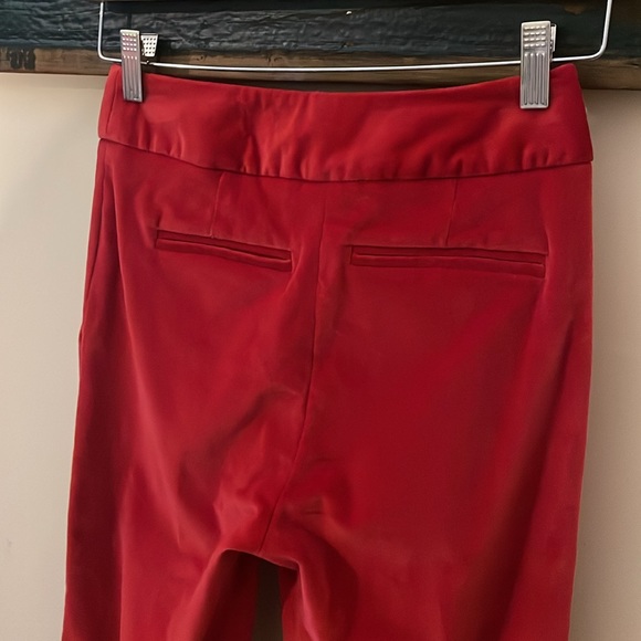 Smythe Red Velvet Flare Trouser Pants Size 24 - Picture 11 of 14